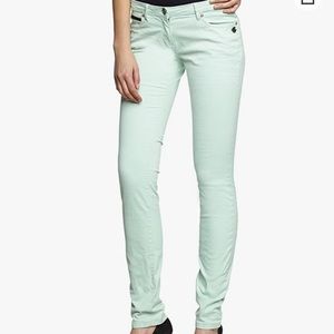 Maison Scotch mint seafoam skinny trousers EUC, soft and flattering, for autumn
